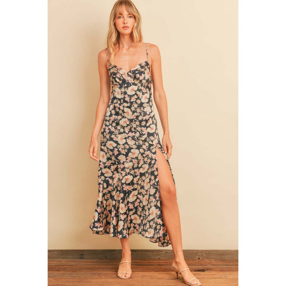 Dress Forum Indigo Mood Tie Back Slit Midi Dress - NWT